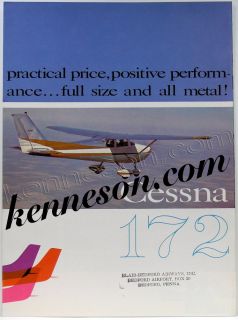 Aircraft 172 1960 Floats Original Color Airplane Dealer Sales Brochure