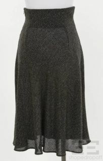 Donna Karan Black Tan Wool Flounce Skirt Size 2
