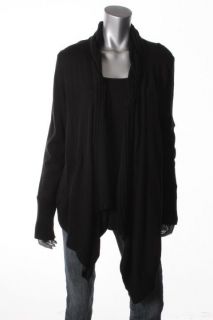 Karen Kane New Black Braided Collar Long Sleeves Cardigan Sweater L