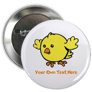 Gifts  Baby Bird Buttons  Cute Bird. Orange Text 2.25 Button