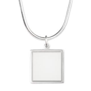 Custom Photo Silver Square Necklace
