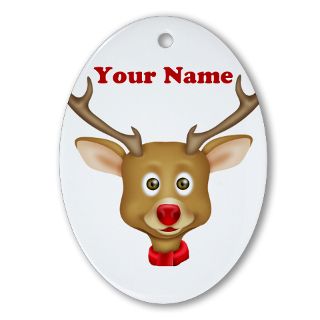 Baby Gifts  Baby Home Decor  Reindeer Personalized Ornament (Oval