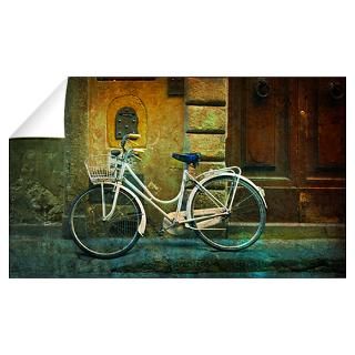 Wall Art  Wall Decals  Bicycle Leaning Against Wall