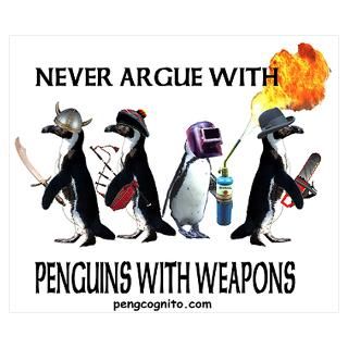 Wall Art  Posters  Penguins with Weapons Poster