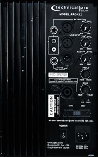 TECHNICAL PRO PROX 12 POWERED DJ AND KARAOKE 900 WATT PEAK POWER PA