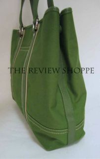 Kate Landry Canvas Tote Bag Purse XL Grass Green $79