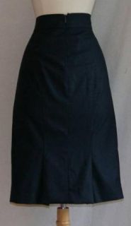 Womens Max Mara Navy Blue Silk Wool Pencil Skirt 4 Small S