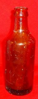 Vintage Amber Pictorial Kuntzs Olde Time Stone Ginger Beer 6 FL Oz