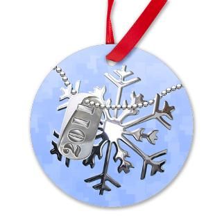 2011 Dog Tag Snowflake Blue Ornament (Round) for $12.50