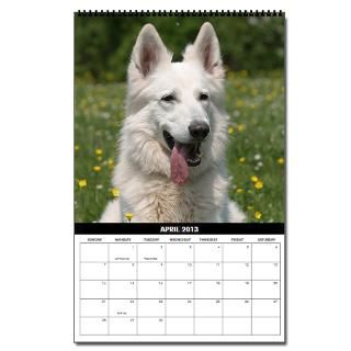 White German Shepherd Vertical 2013 Wall Calendar by petsfriends