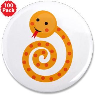 Orange Snake 3.5 Button (100 pack)  Orange Cartoon Snake T Shirts