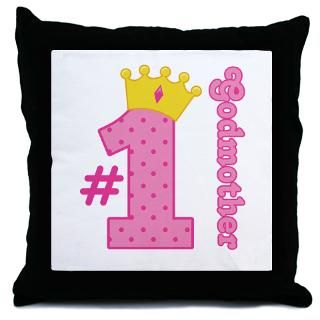 Number One Godmother Gift Throw Pillow