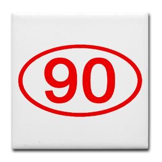 Gifts  90 Kitchen and Entertaining  Number 90 Oval Tile Coaster