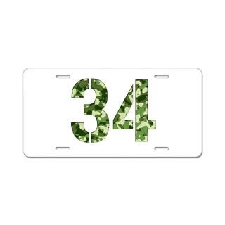 Number 34 Camo Aluminum License Plate for $19.50