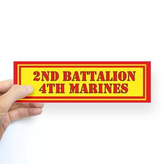 2nd Battalion 4th Marines Sticker (Bumper)  USMC Unit Bumper