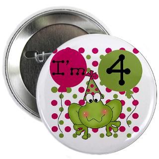 Frog 4th Birthday (pink) 2.25 Button for $4.00