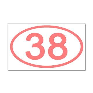 Number 38 Oval Rectangle Sticker by ovalsboutique