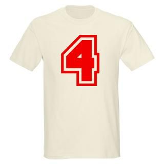 Varsity Uniform Number 4 (Red) Ash Grey T Shirt T Shirt by