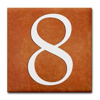 Kitchen and Entertaining  Terra Cotta Look Number 8 Tile Coaster