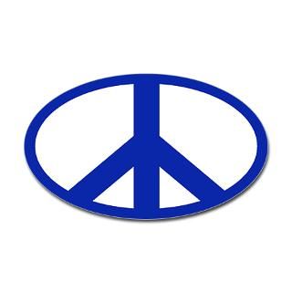 sticker peace sign blue on white oval bumper sticker $ 4 45 color