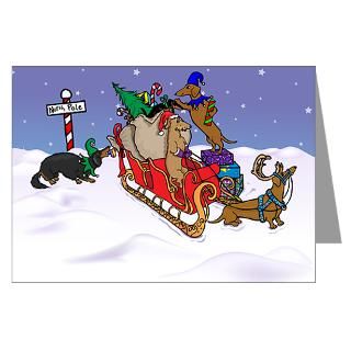 Art Greeting Cards  North Pole Dachshunds Christmas Cards (Pk of 10