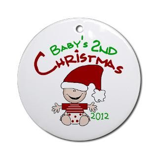 Stocking Cap 2nd Christmas 2012 Ornament (Round)  Babys First