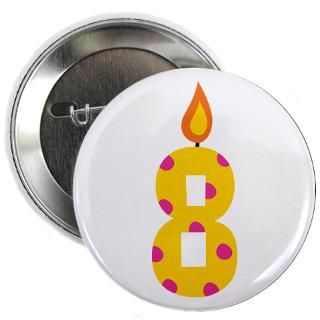 Gifts  8 Buttons  8th Birthday Candle 2.25 Button