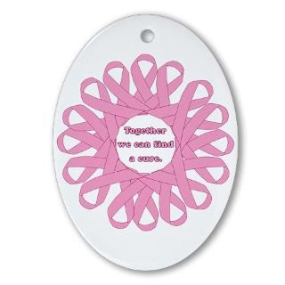 Intertwined Pink Ribbons Oval Ornament  Pink Ribbons Together For