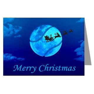 Funny Tennis Greeting Cards  Santa Moon Christmas Cards (Pk of 10