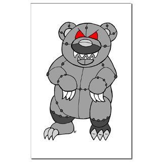 Evil Robot Bear Mini Poster Print  Evil Robot Bear T Shirts