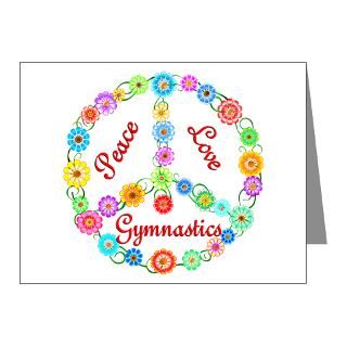 Gymnast Note Cards  Gymnastics Peace Sign Note Cards (Pk of 10
