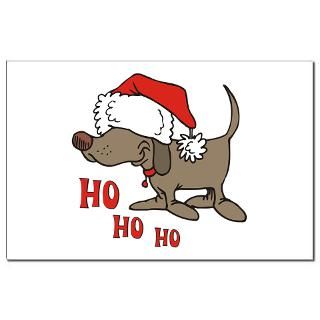Funny Christmas Dog Mini Poster Print  Funny Santa Dog Gifts