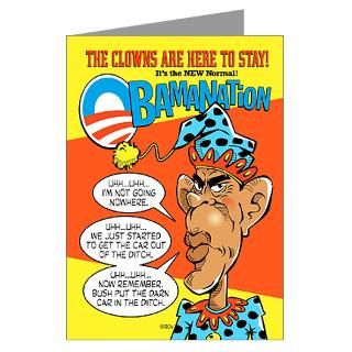 Greeting Cards  Obama Clown Birthday Greeting Cards (Pk of 10