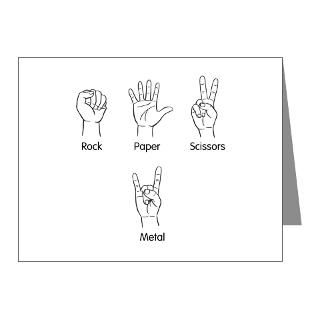 Note Cards  Rock, Paper, Scissors, METAL Note Cards (Pk of 10