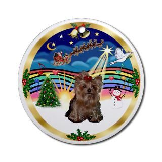 XmasMusic3 Yorkshire Terrier 11 Ornament (Round)