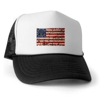 13 Colonies US Flag Distresse Trucker Ha