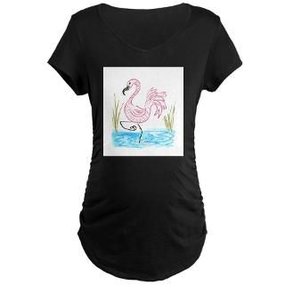 Pink Flamingo 13 Maternity Dark T Shirt
