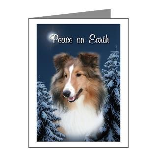Christmas Note Cards  Peace Sheltie #2 Sm. Xmas Cards (Pk of 20