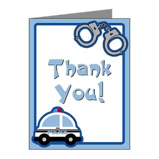  Badge Note Cards  Police Car Thank You Note Cards (Pk of 20