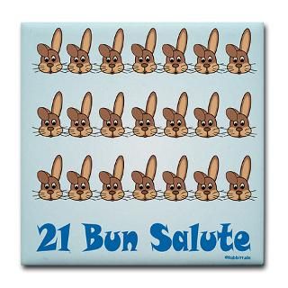 21 Gifts  21 Coasters  21 Bun Salute Tile Coaster