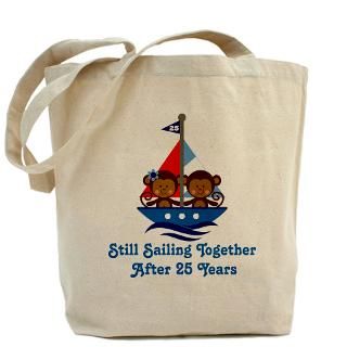 25 Years Gifts  25 Years Bags  25th Anniversary Sailing Tote Bag