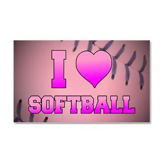 Wall Decals  I Love Softball (Pink Softball) 38.5 x 24.5 Wall P