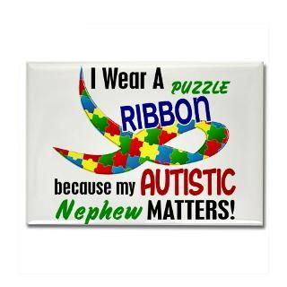 Wear Puzzle Ribbon Nephew 33 Rectangle Magnet for $4.50