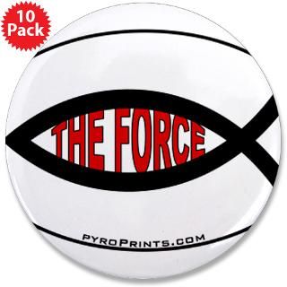 Amusing Gifts  Amusing Buttons  The Force Fish 3.5 Button (10