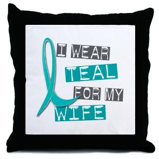 Wear Teal For My Wife 37 Throw Pillow