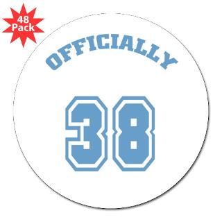 Officially 38 Birthday Lapel Sticker (48 pk) for $30.00