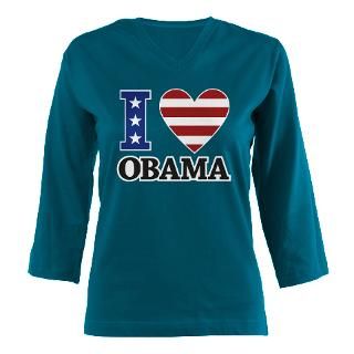 Heart Obama Womens Long Sleeve Shirt (3/4 Sleeve) by DemocratBRAND