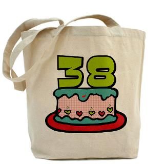 38 Gifts  38 Bags  38 Year Old Birthday Cake Tote Bag