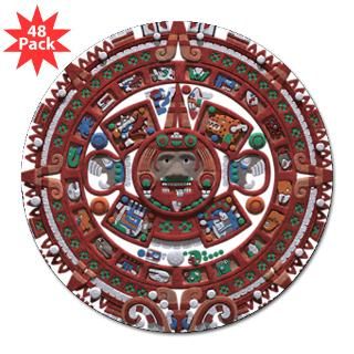  Mayan Calender 3 Lapel Sticker (48 pk