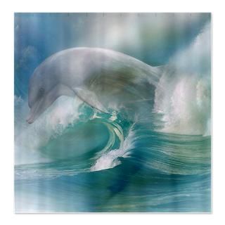 Dolphin Shower Curtains  Custom Themed Dolphin Bath Curtains